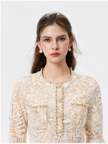 Elegant Floral Lace Mini Dress