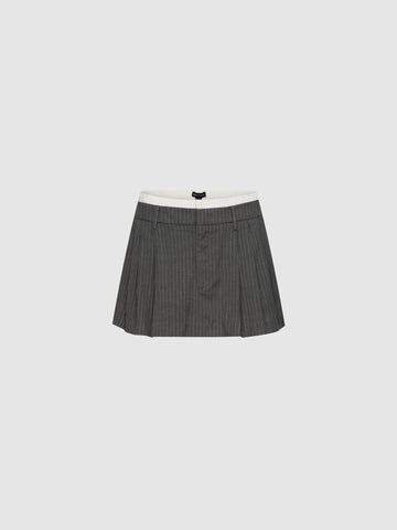 Urban Revivo 2 In 1 Striped Pleated Mini Skirts