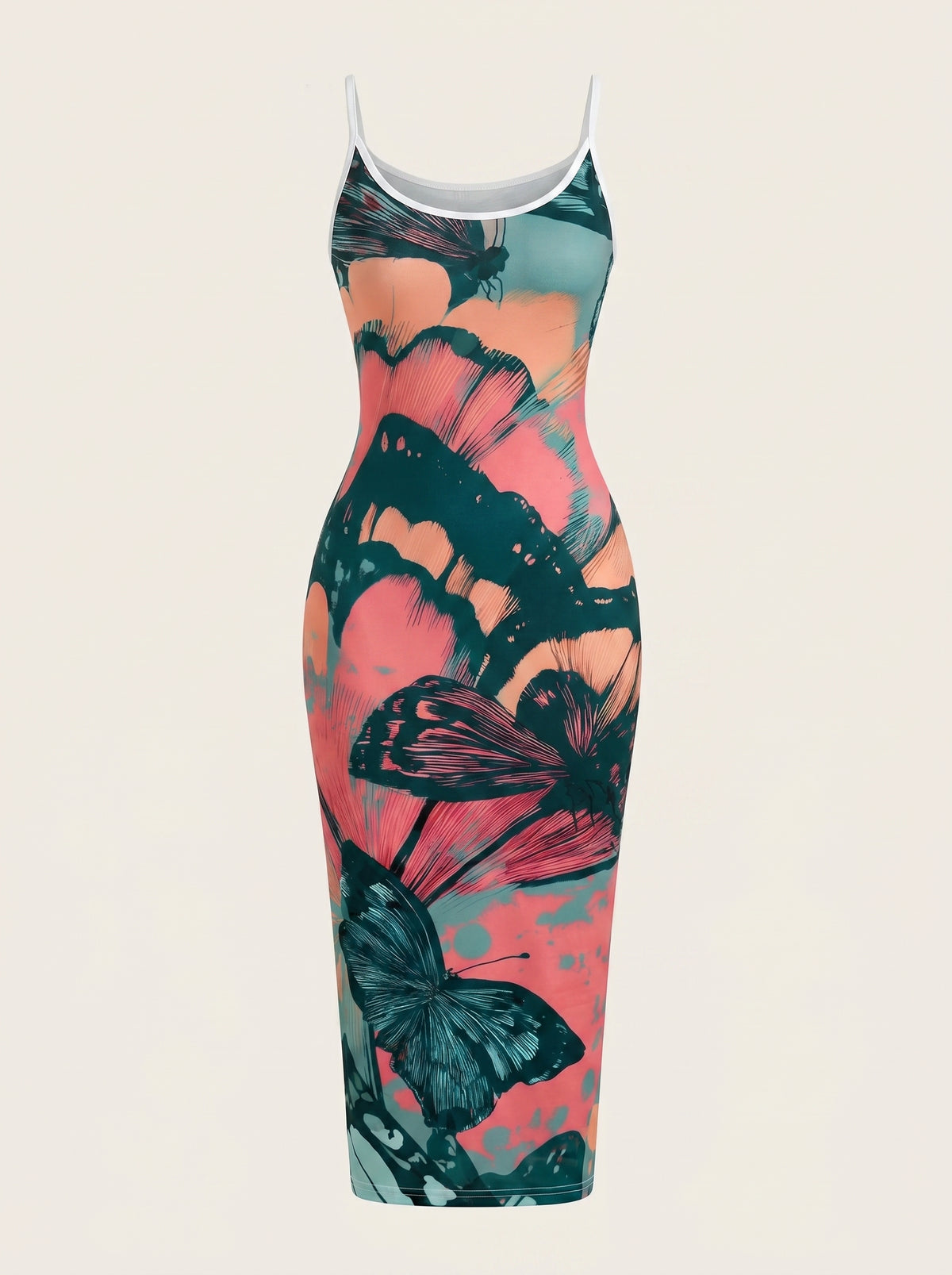 CAPRI Floral Print Sleeveless Bodycon Midi Dress