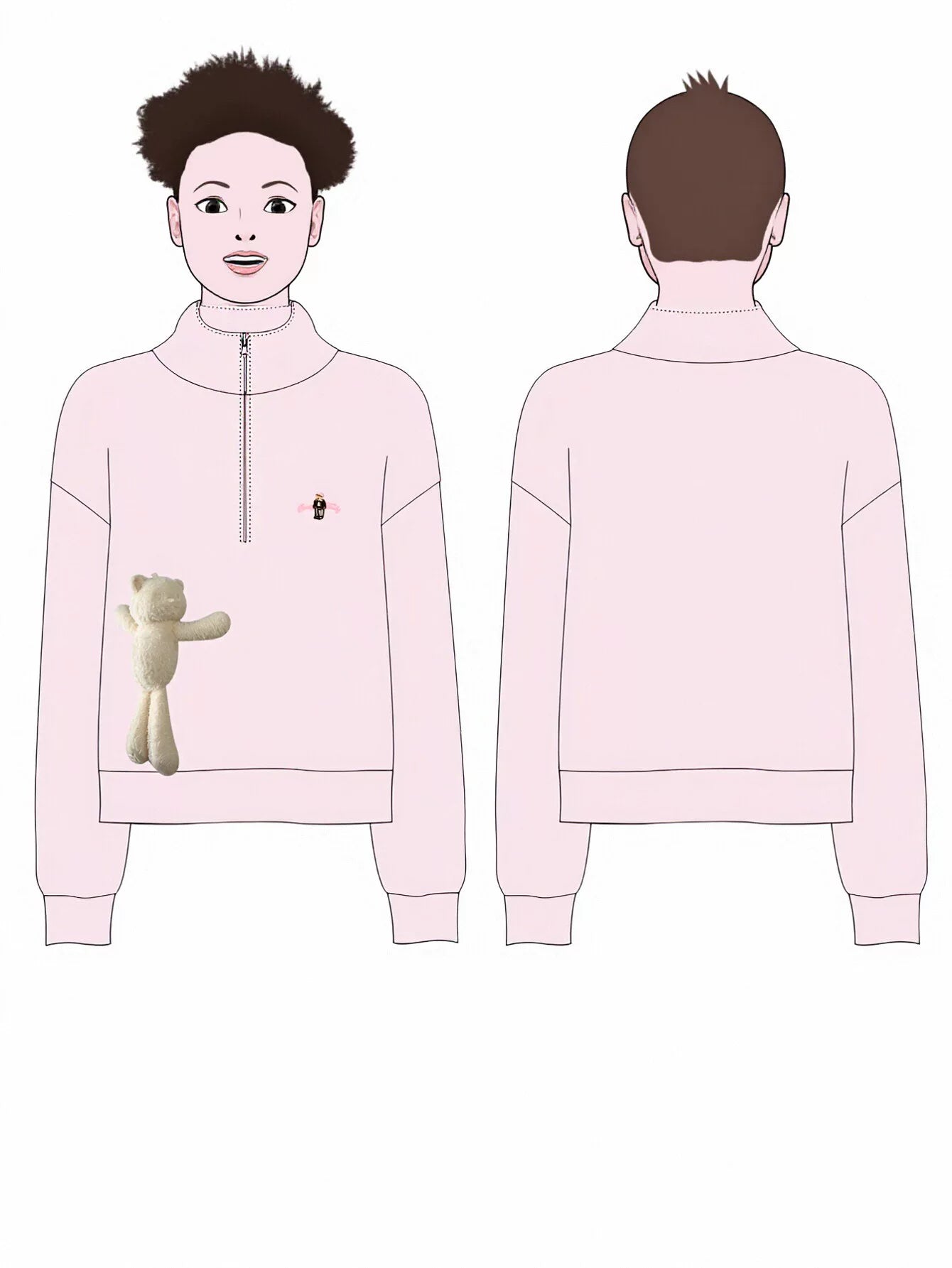 Cute Pink Quarter Zip Sweatshirt