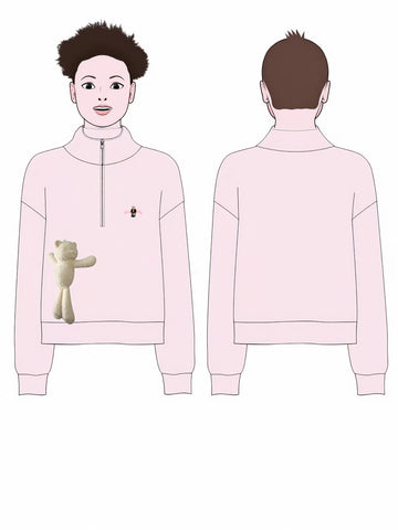 Cute Pink Quarter Zip Sweatshirt