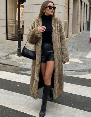 Luxury Long Faux Fur Coat