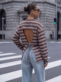 Oversized Striped Long Sleeve T Shirt