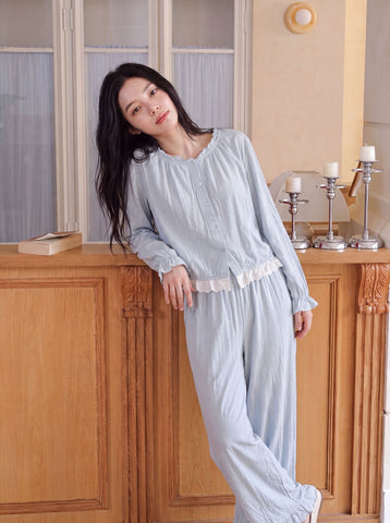 Soft Lace Trimmed Pajama Set