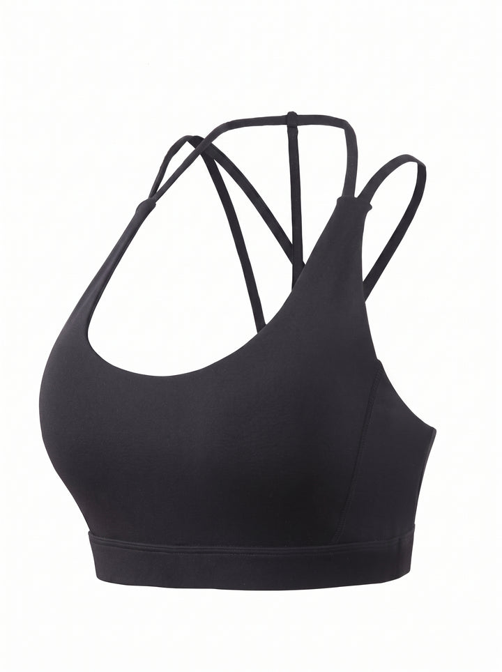 Seamless Strappy Back Yoga Sports Bra