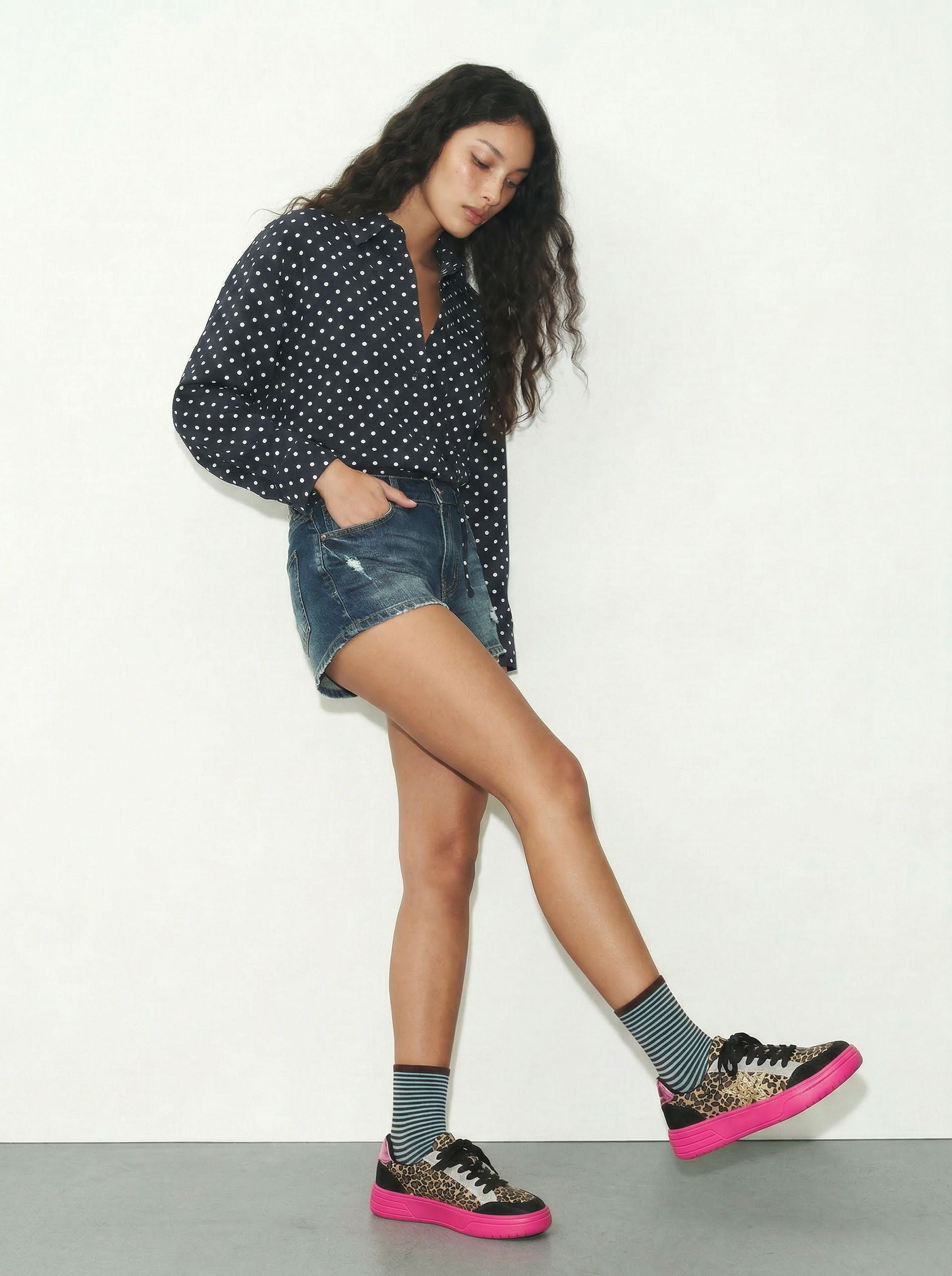 Animal Print Pink Sole Sneakers
