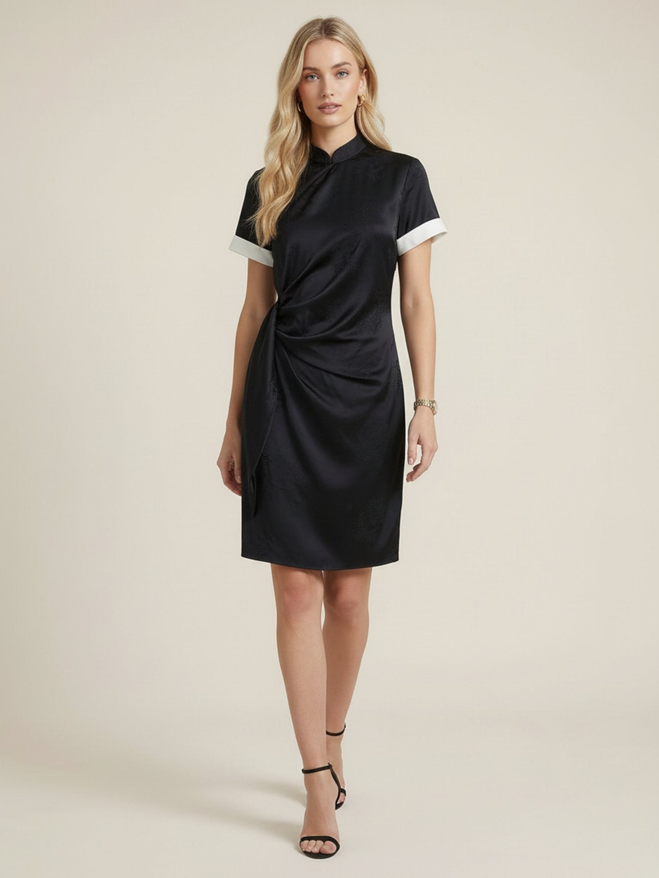 Cheongsam Pleated Mini Dress