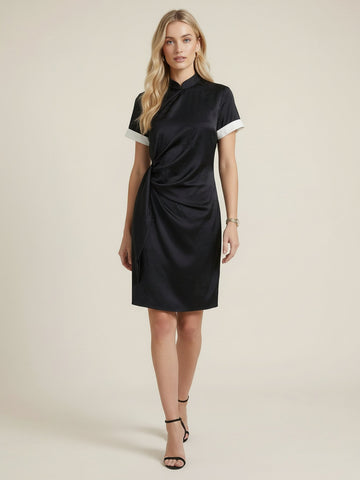 Cheongsam Pleated Mini Dress