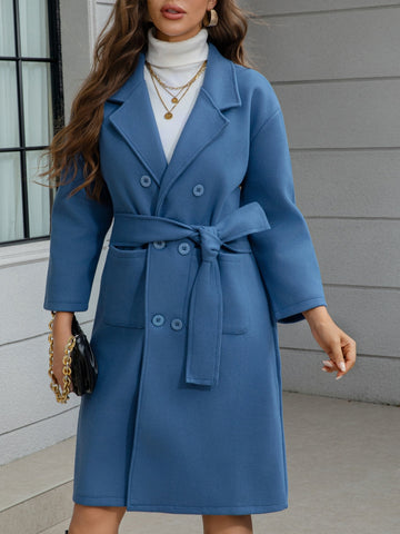 Elegant Double Breasted Wool Coat