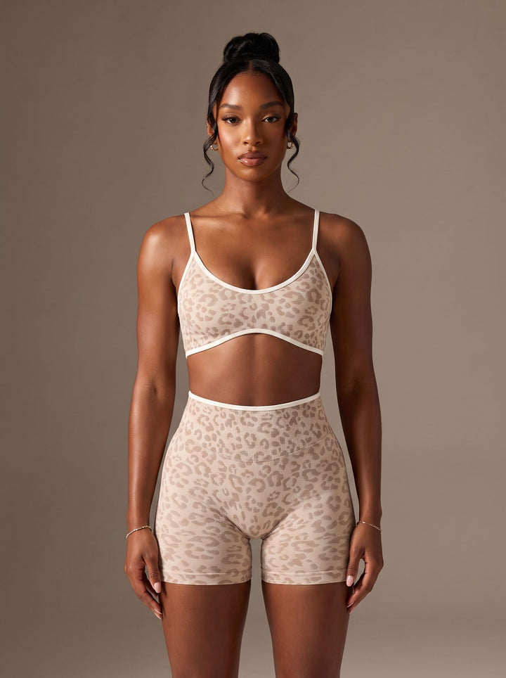 Seamless Leopard Print Workout Set