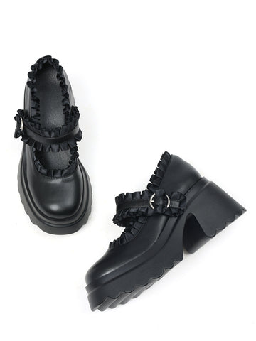 Ruffled Platform Mary Jane Shoes