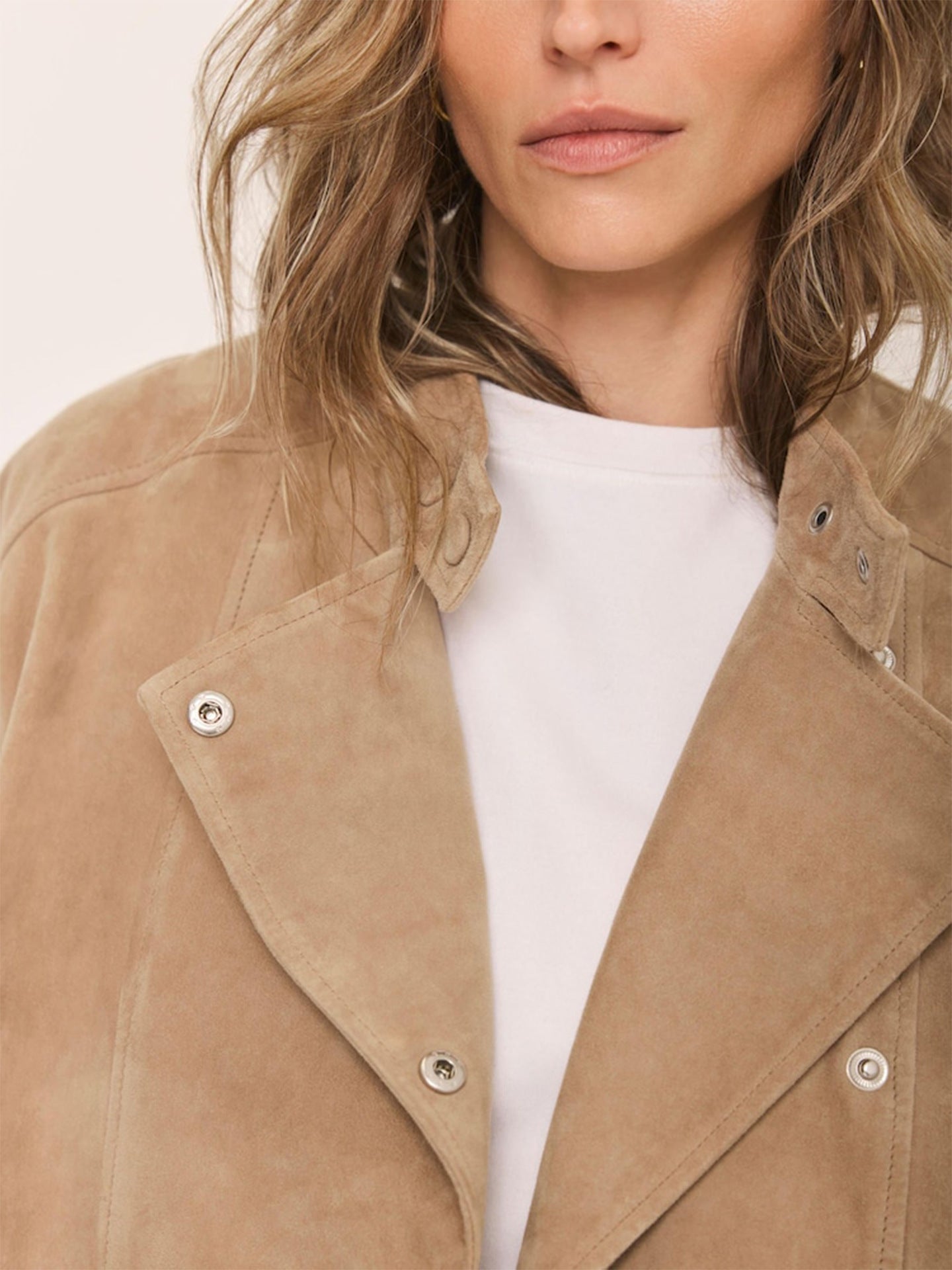 Premium Suede Boxy Snap Jacket