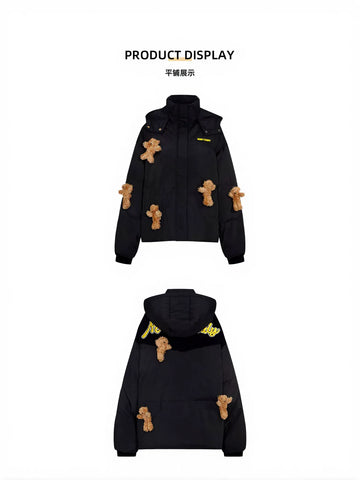 Playful Teddy Bear Puffer Jacket