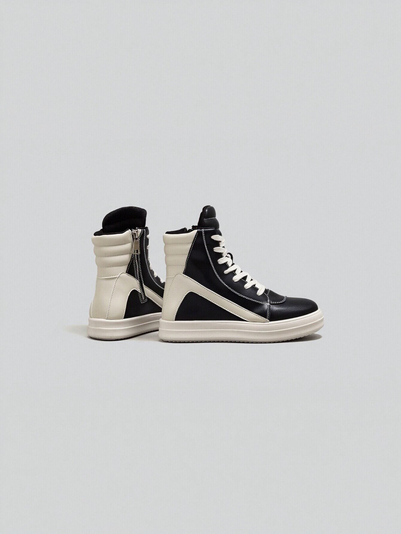 High Top Side Zipper Modern Sneakers