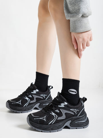 Chunky Sole Breathable Mesh Retro Sports Shoes[Note:Runs Small,Go One Size Up]