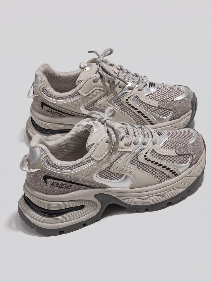 Chunky Sole Breathable Mesh Retro Sneakers[Note:Runs Small,Go One Size Up]