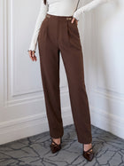High Waisted Buckle Detailed Trousers