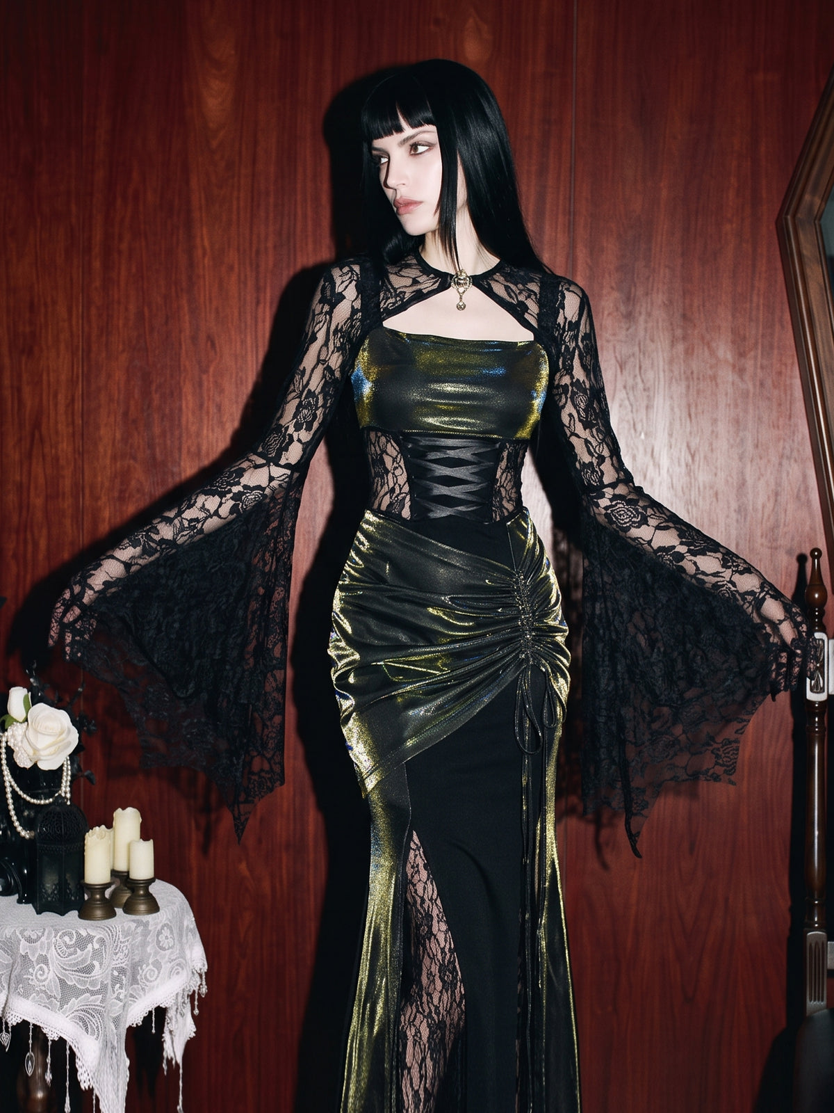 Gothic Lace Bell Sleeve Shrug