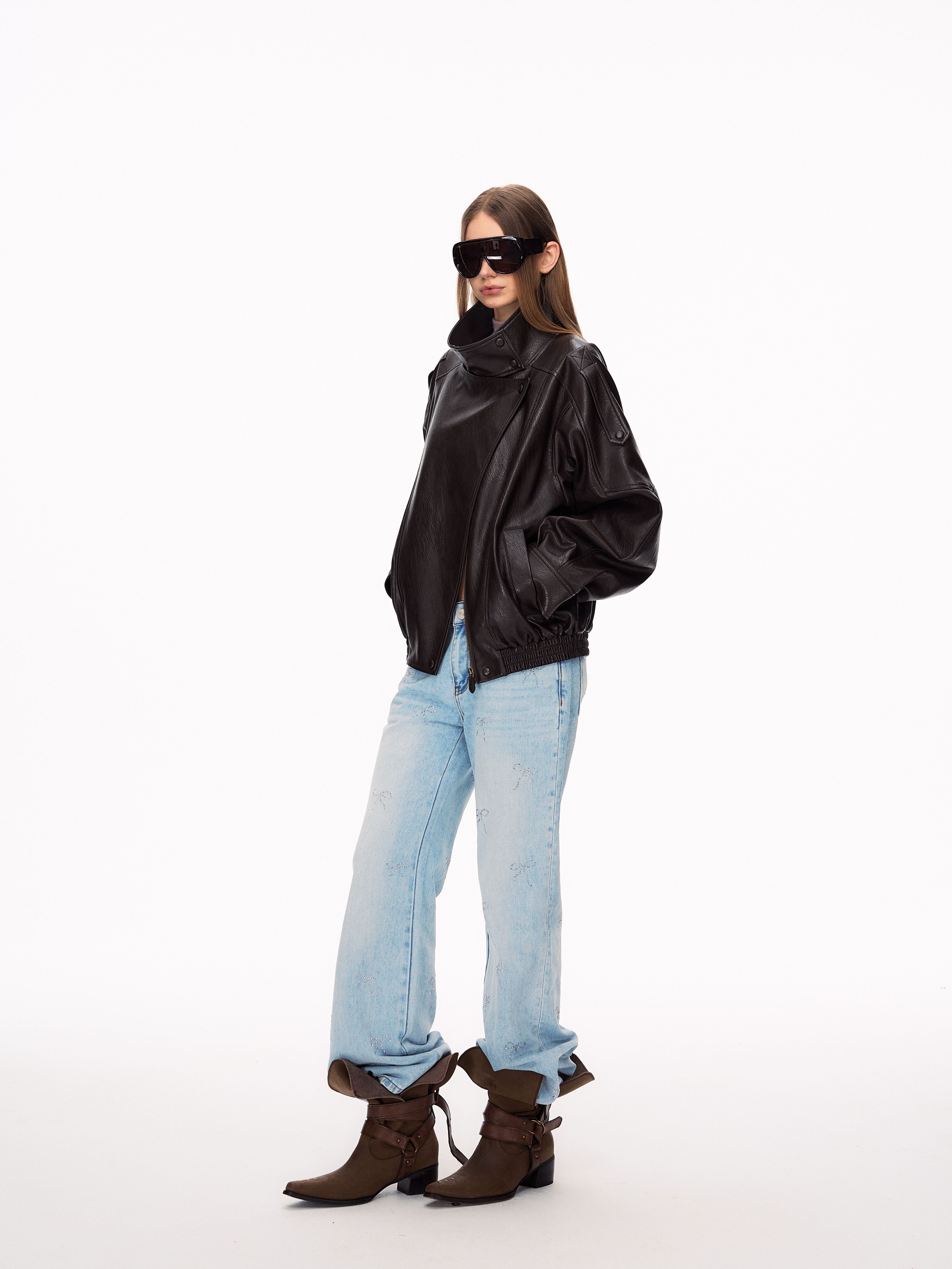 Oversized Vintage Faux Leather Jacket