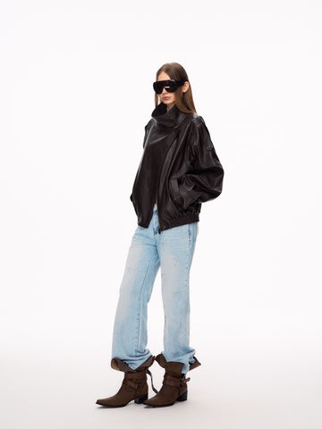 Oversized Vintage Faux Leather Jacket
