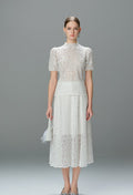 Elegant Sequin Crochet Midi Skirt