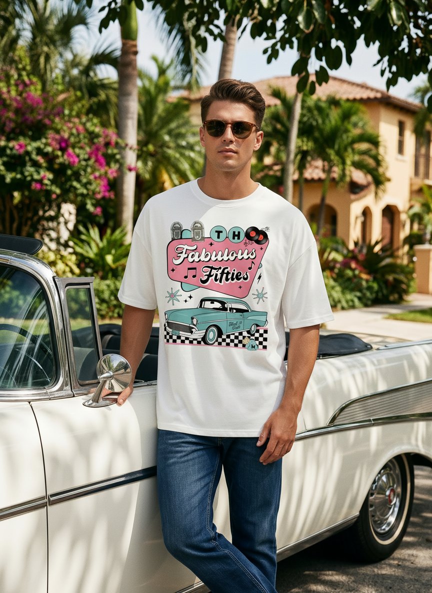 Oversized Vintage Fifties Graphic T-Shirt