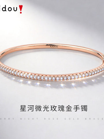Dainty Cubic Zirconia Rose Gold Bangle