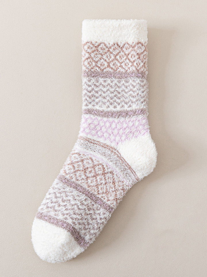 Cozy Soft Fuzzy Crew Socks