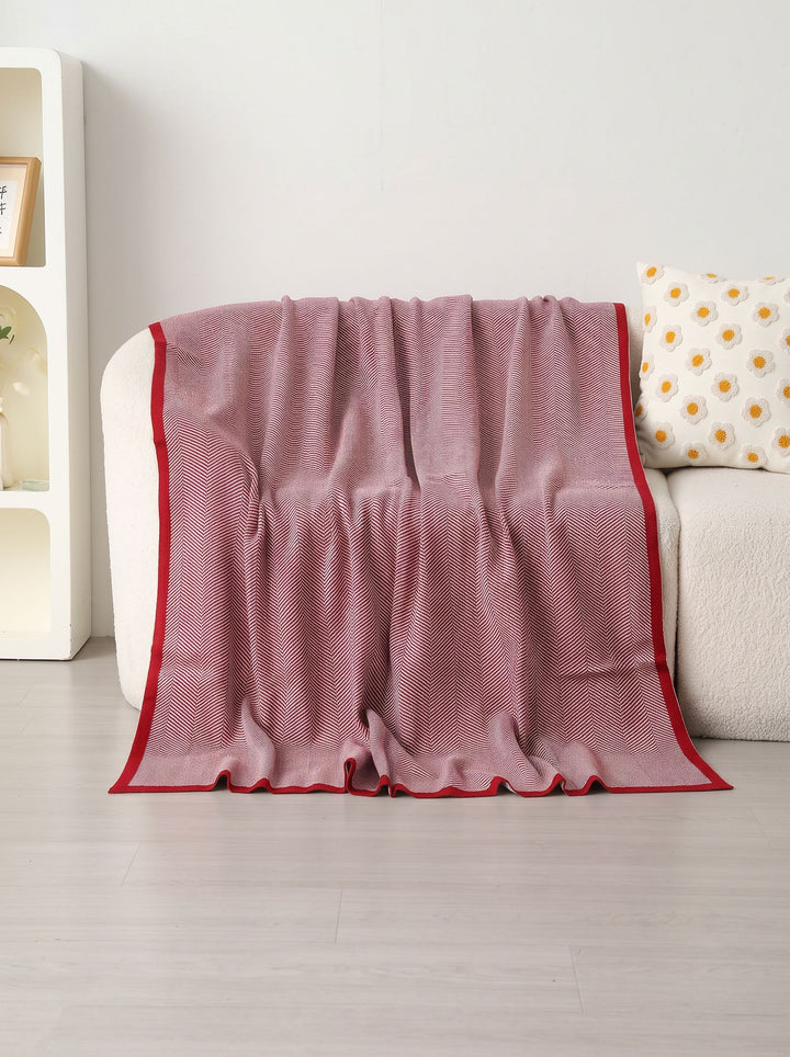 Soft Herringbone Cotton Throw Blanket