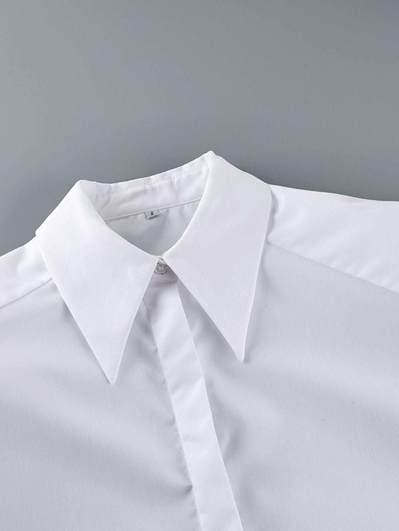 Padded Shoulder Oversized Button Down Shirt