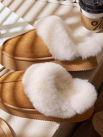 Cozy Faux Fur Platform Slippers