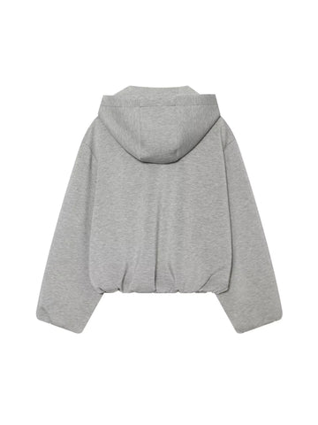 Oversized Cropped Zip Up Hoodie