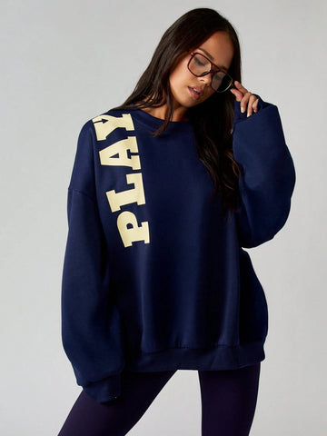 Oversized Graphic Play Print Sweatshirt