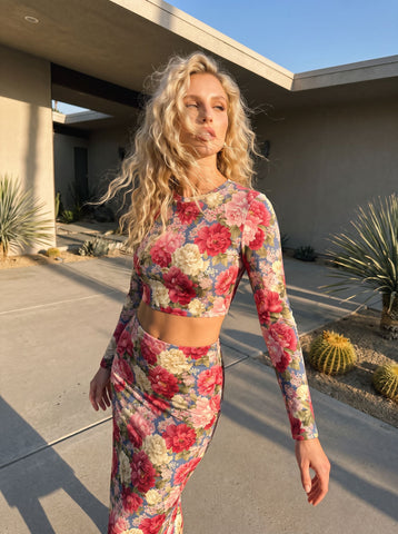 elainefox536's Peony Print Dress Set