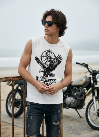 Graphic Eagle Print Mens Tank Top