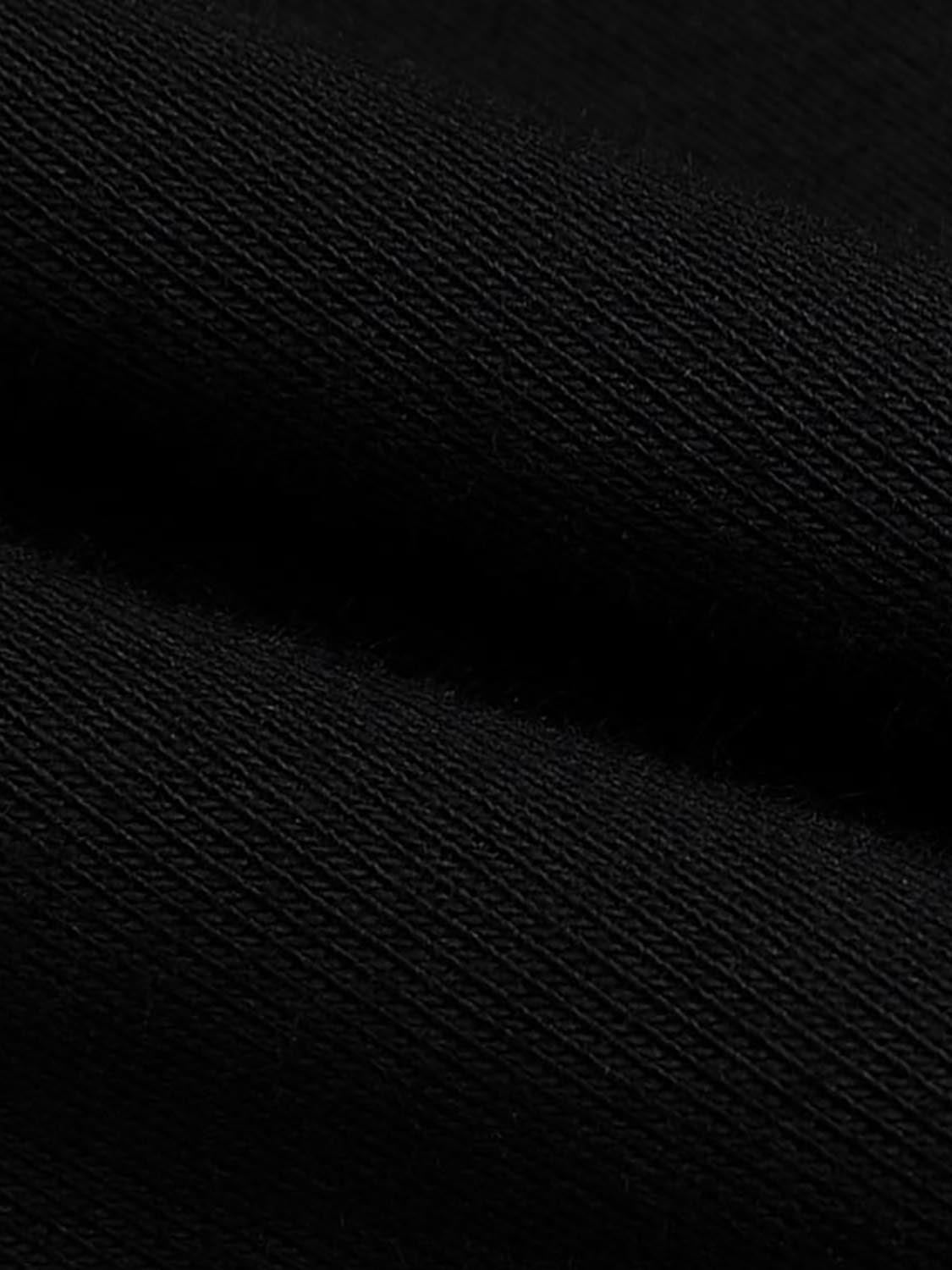 Urban Revivo Asymmetric Long Sleeve Midi Dresses-Black