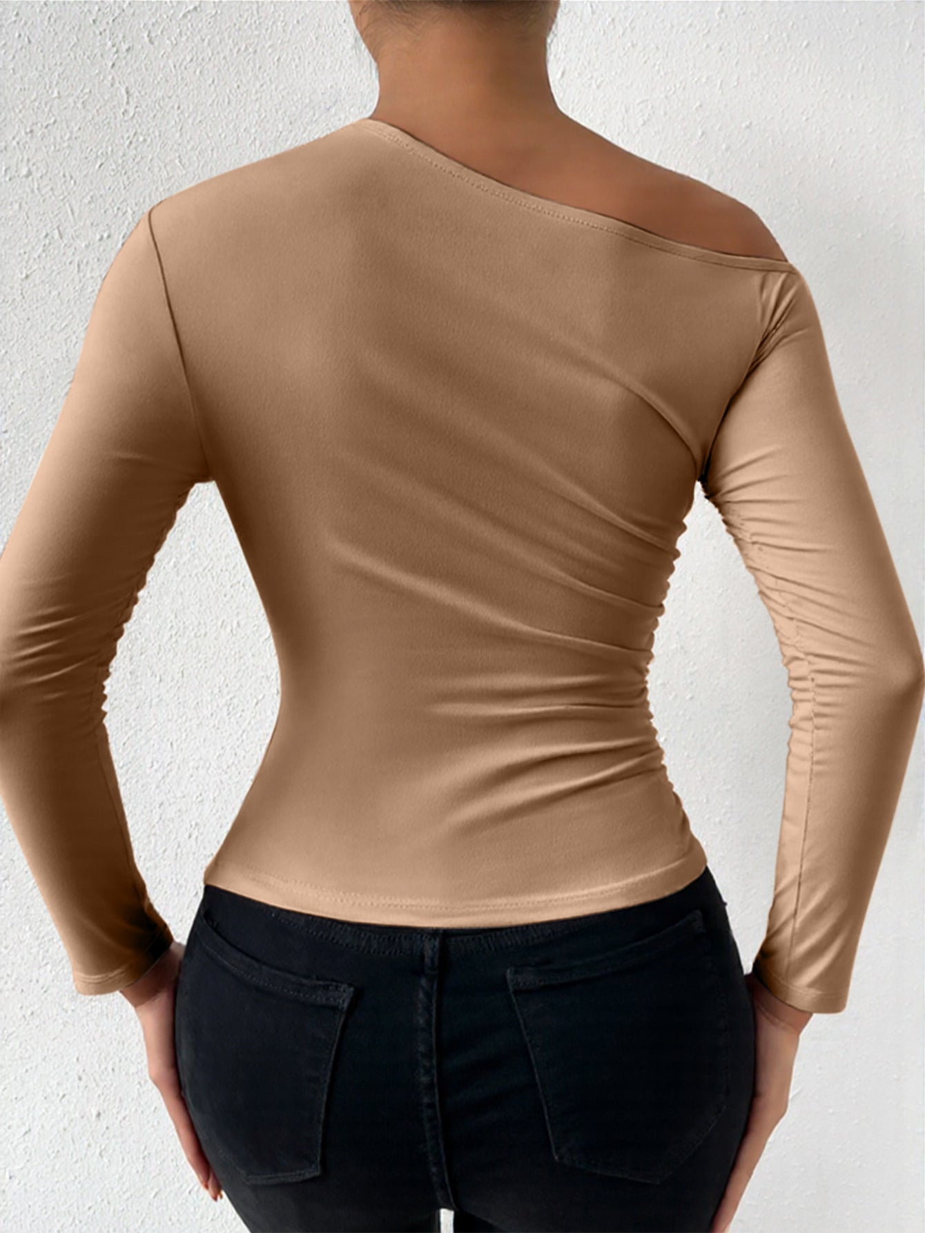 Off Shoulder Long Sleeve Feminine T-Shirt