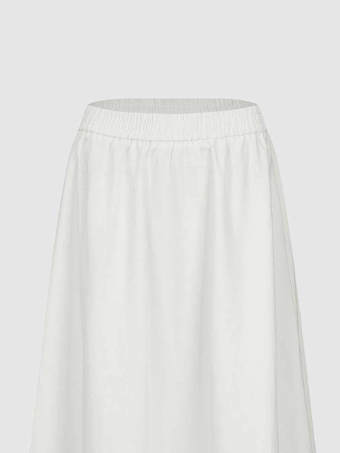 Urban Revivo Pull On Denim Midi Skirts-White