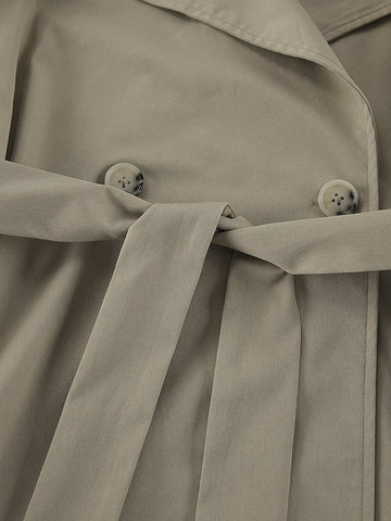Oversized Cropped Trench Coat Jacket