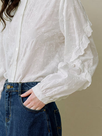 Embroidered Soft Cotton Button Down Shirt