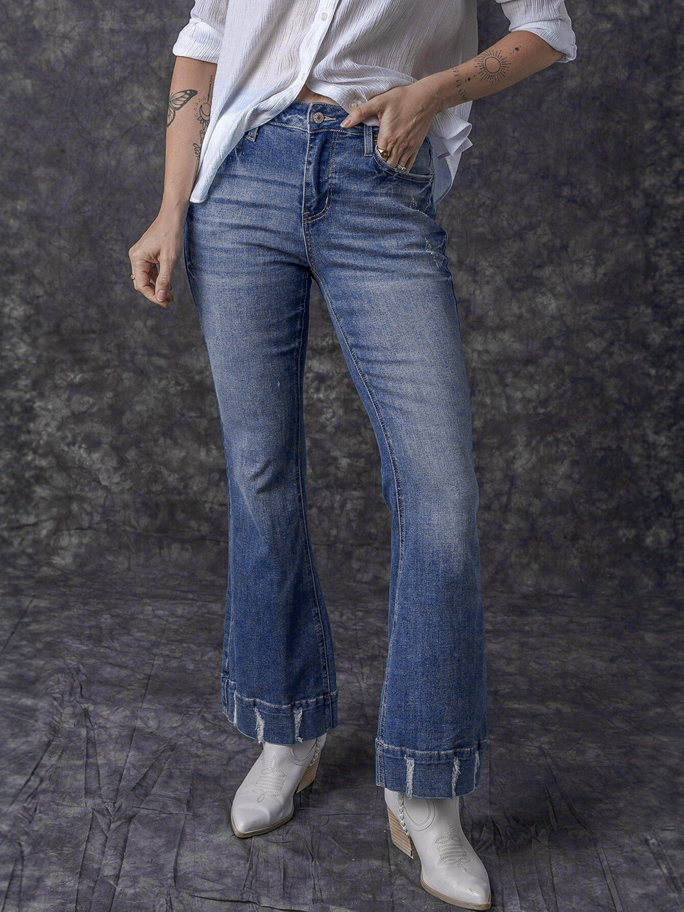 High Waist Flare Leg Jeans