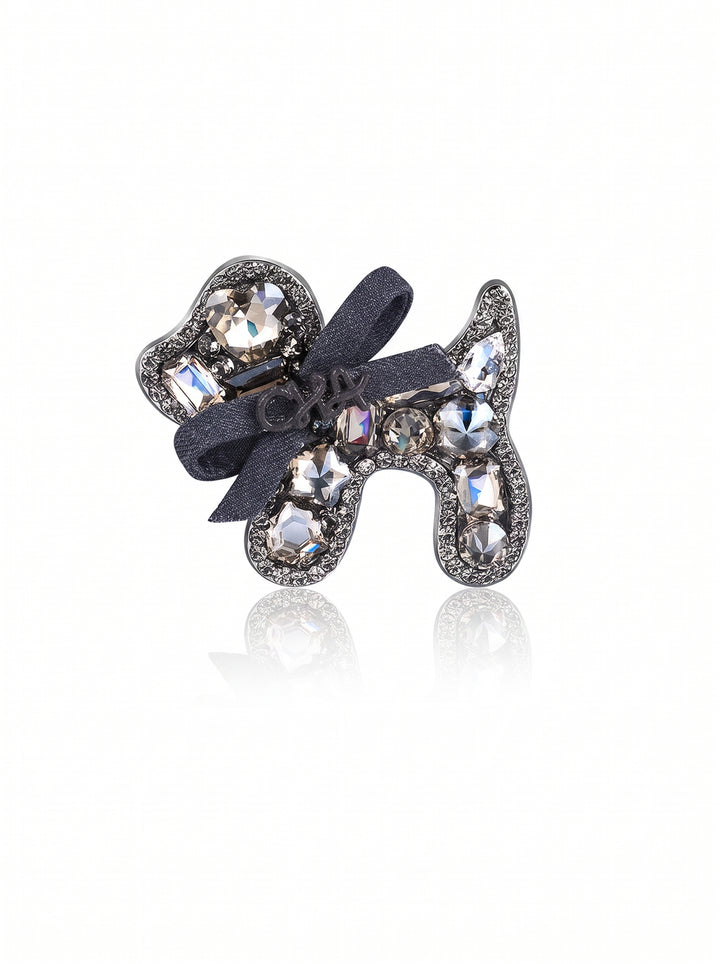 Sparkling Puppy Rhinestone Hair Clip