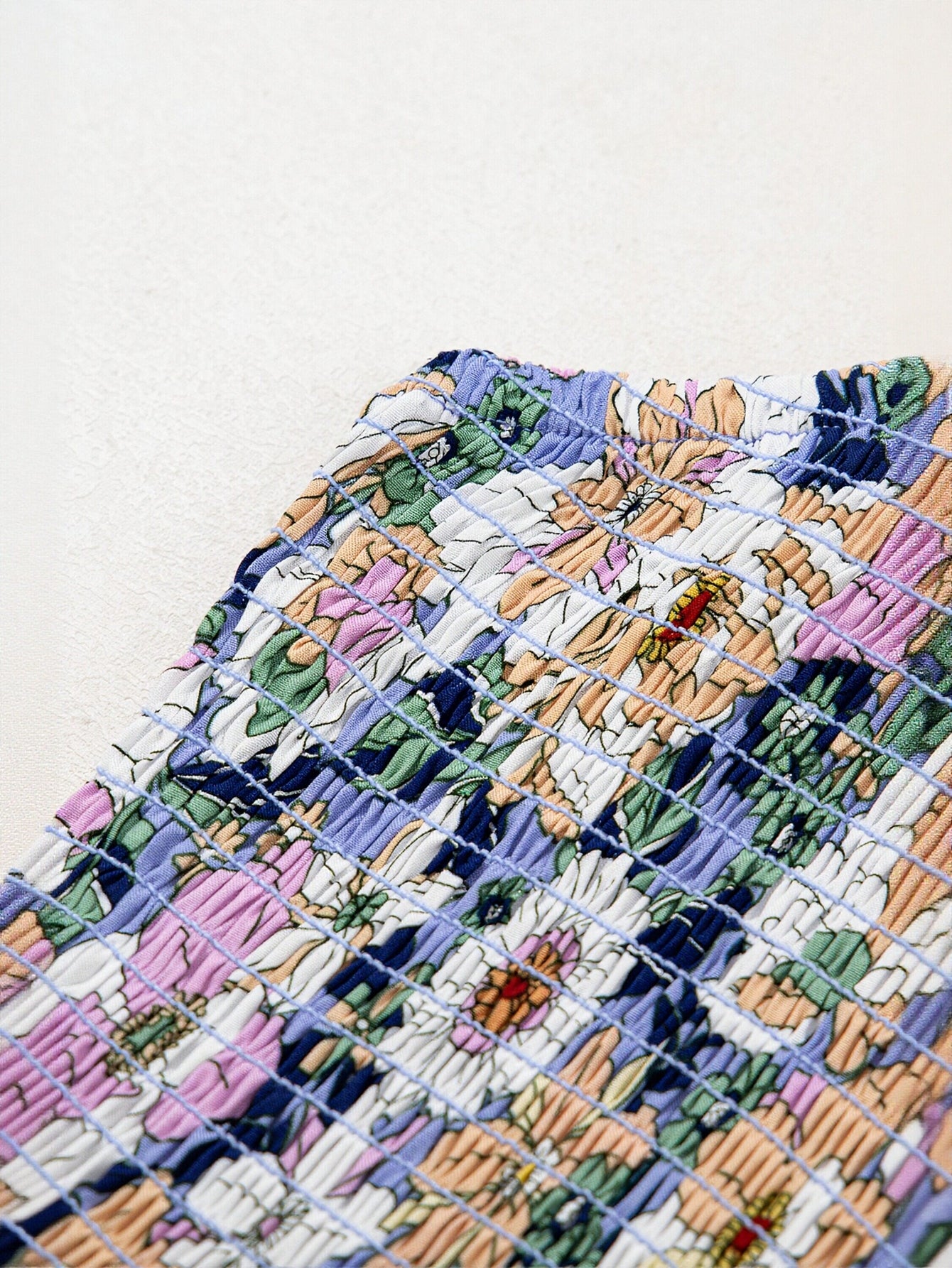 Smocked Floral Wide Leg Jumpsuit