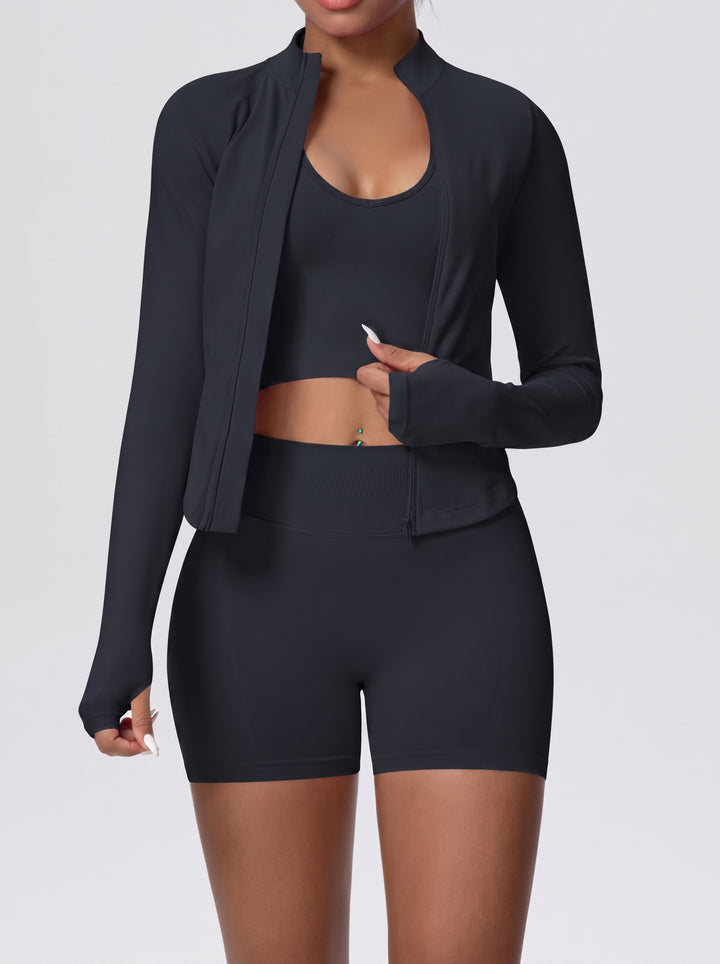 Seamless Sculpting Zip Up Workout 2 Piece Set