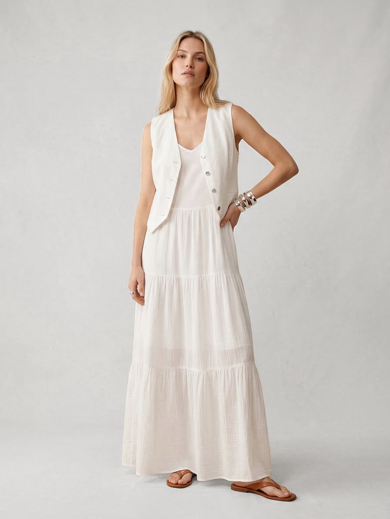 Linen Cotton Short Waistcoat