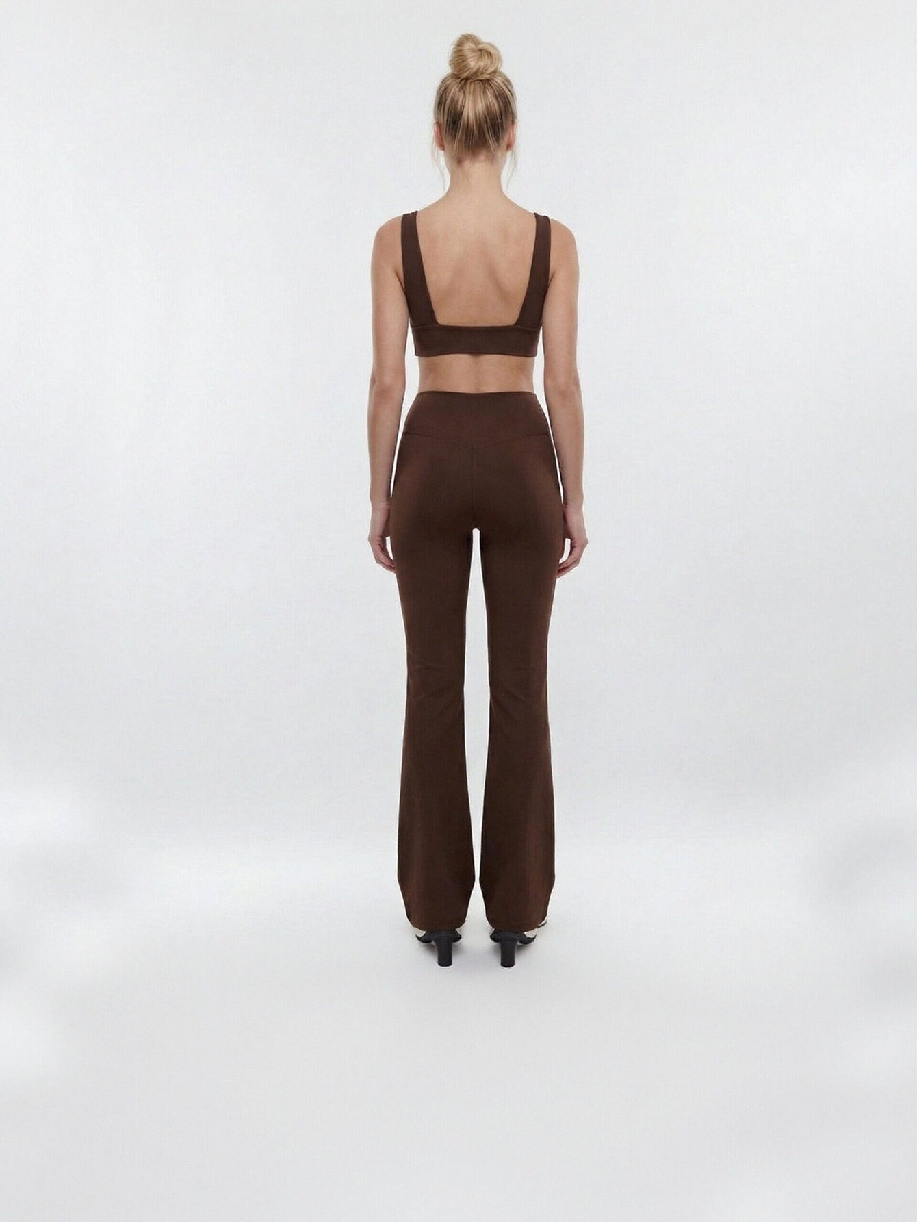 Crop Top Flare Leggings Athletic Set