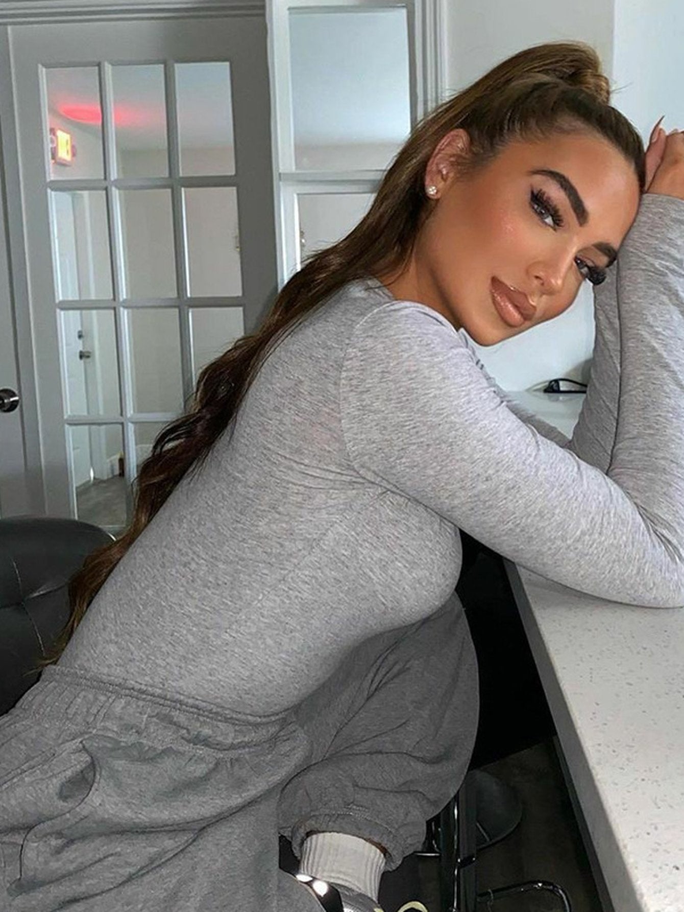 Fitted Zip Up Long Sleeve Bodysuit