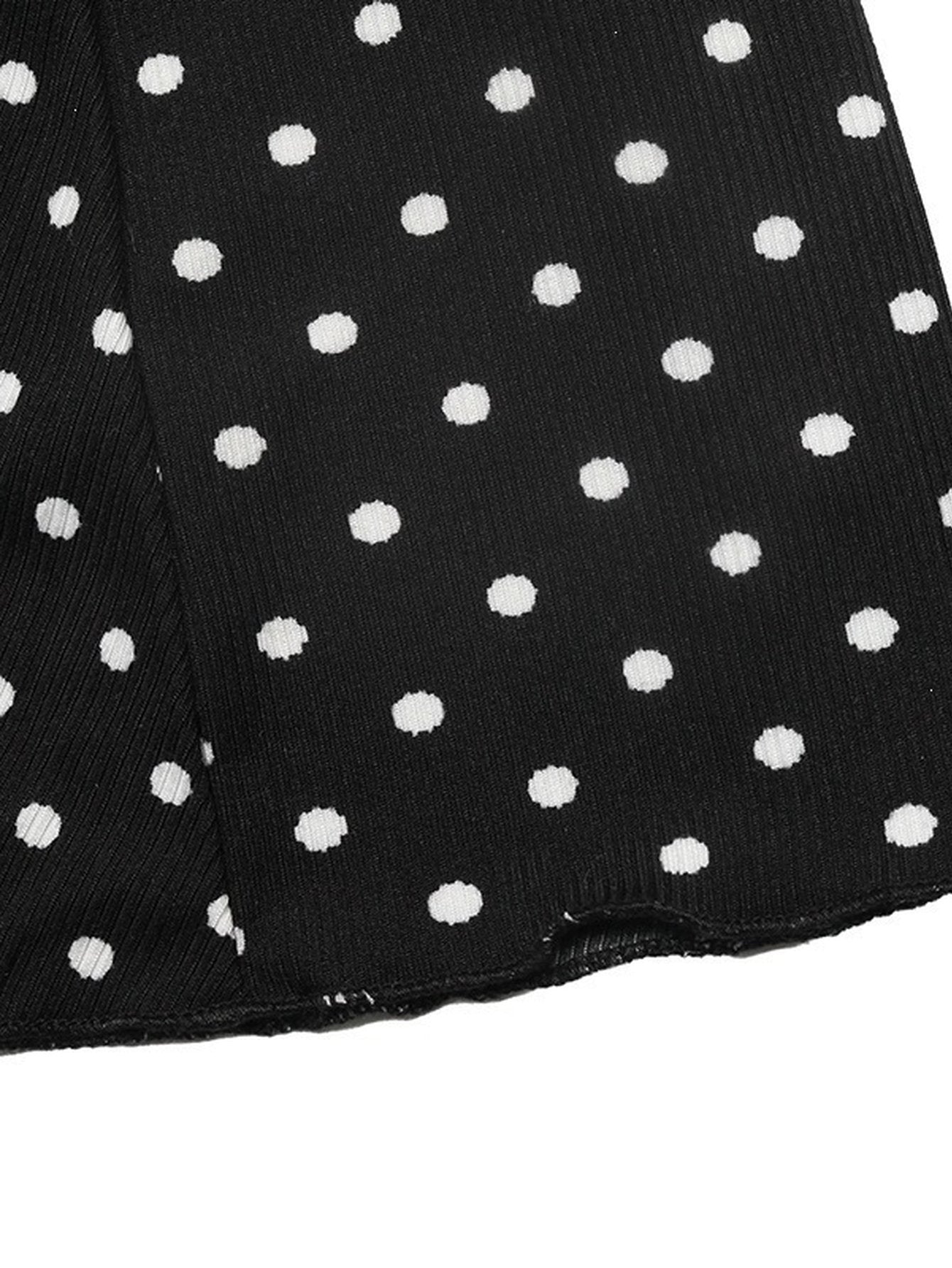 Polka Dot Lace Trim Mini Dress