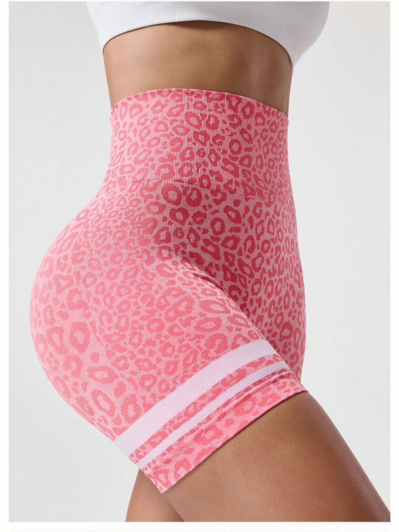 High Waisted Leopard Athletic Shorts