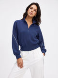 Cropped Lightweight Athletic Track Jacket